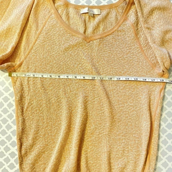 Loft Long Sleeves Size Small Top Knitted Shimmer Blush  Sweater Light weight - Picture 5 of 10